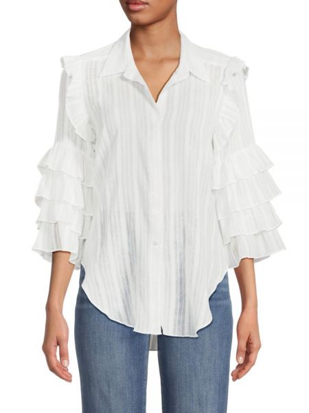 Рубашка на пуговицах с рюшами Misa Los Angeles белая