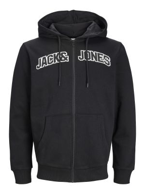 Džemperis su gobtuvu Jack & Jones juoda