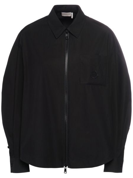 Βαμβακερό πουκάμισο Moncler μαύρο
