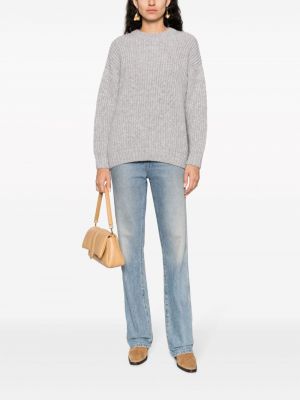 Chunky svetr s kulatým výstřihem Anine Bing šedý