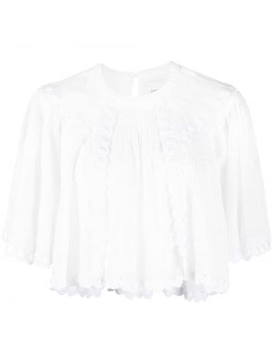 Plisserade kort blus Isabel Marant vit