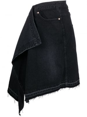 Asymetrické džínová sukně Sacai černé