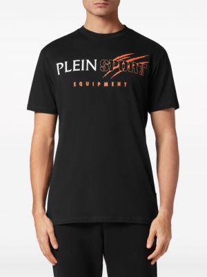 Sportshirt aus baumwoll mit print Plein Sport schwarz