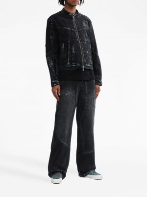 Džínová bunda s oděrkami Andersson Bell černá