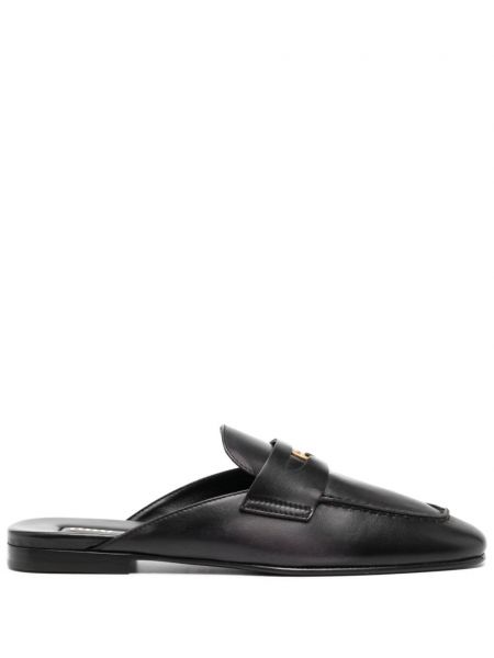 Læder loafers Miu Miu sort