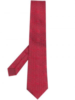 Pikčasta kravata Hermès rdeča