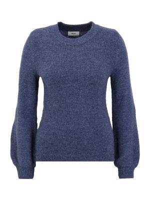Pletený nylonový priliehavý sveter Object Petite - modrá