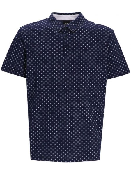 Chemise en coton à motif géométrique Armani Exchange bleu