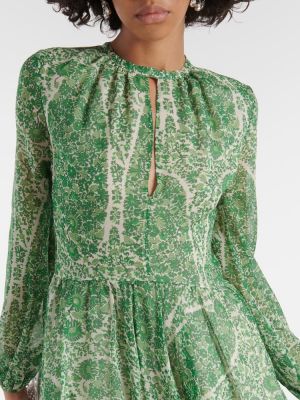 Raštuotas šilkinis suknele Giambattista Valli žalia