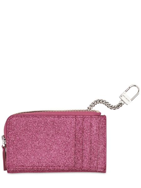 Δερμάτινος πορτοφόλι Marc Jacobs ροζ