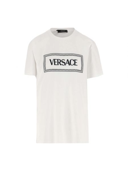 T-shirt mit print mit rundem ausschnitt Versace weiß