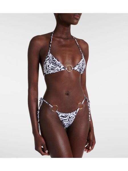 Bikini cu imagine cu model zebră Bananhot negru
