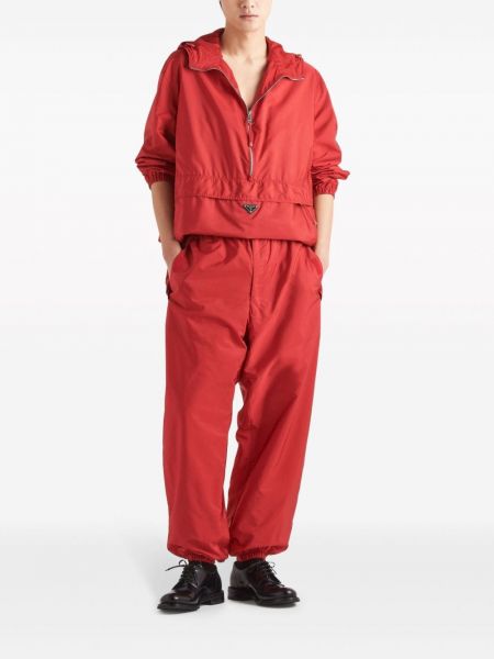Pantalon de joggings en nylon Prada rouge