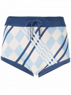 Pantalon à carreaux en tricot Dodo Bar Or bleu