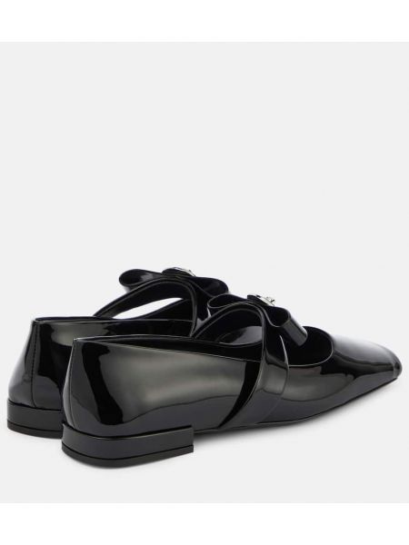 Lakkozott bőr balerina cipők Versace fekete