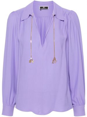 Блуза с принт Elisabetta Franchi виолетово