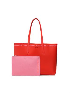 Τσάντα shopper Lacoste ροζ