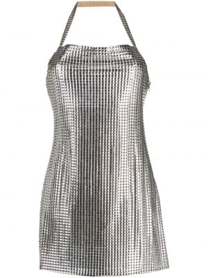 Коктейлна рокля с кристали Giuseppe Di Morabito сребристо