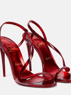Lakierowane sandały skórzane Christian Louboutin czerwone