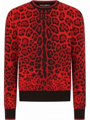 Пуловер с принт с леопардов принт Dolce & Gabbana
