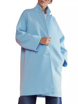 Неопреновое пальто с прострочкой Cynthia Rowley синий