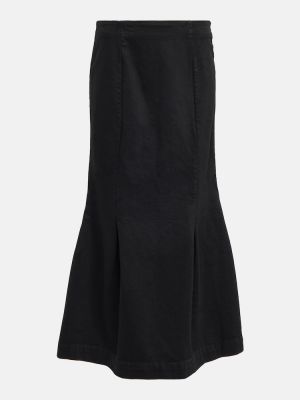 Plisovaná džínsová sukňa Khaite čierna