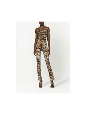 Pantalones con estampado leopardo Dolce & Gabbana marrón