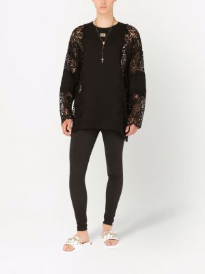 Spitzen sweatshirt mit rundhalsausschnitt Dolce & Gabbana schwarz