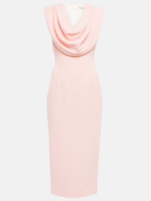 Drapované midi šaty bez rukávů Emilia Wickstead růžové