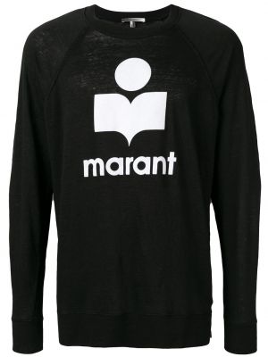 Sweter z nadrukiem Isabel Marant czarny