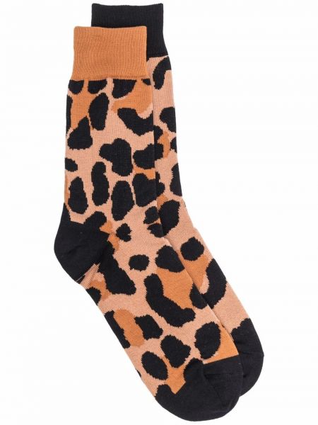 Ponožky s potlačou s leopardím vzorom Sacai