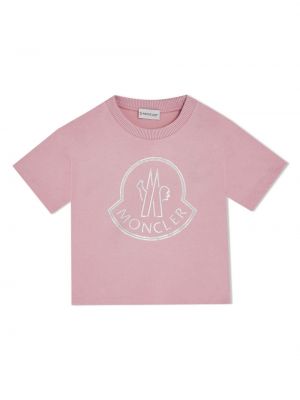 Printti puuvilla t-paita tytöille Moncler Enfant pinkki