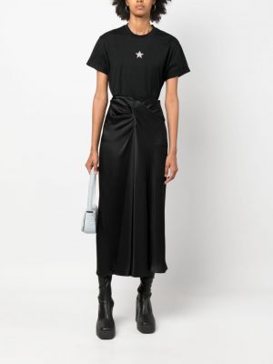 Drapované midi sukně Stella Mccartney černé