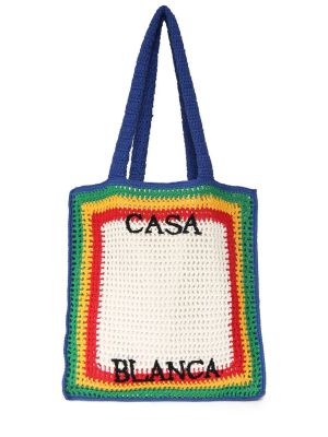 Bavlnená pruhovaná bavlnená nákupná taška Casablanca