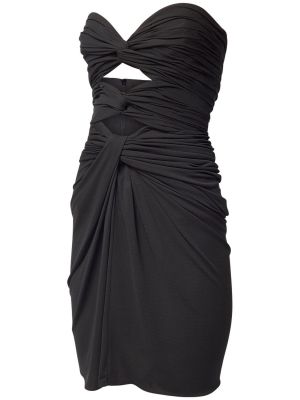Viskózové mini šaty Saint Laurent černé