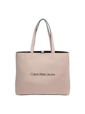 Shopperka slim fit Calvin Klein Jeans różowa