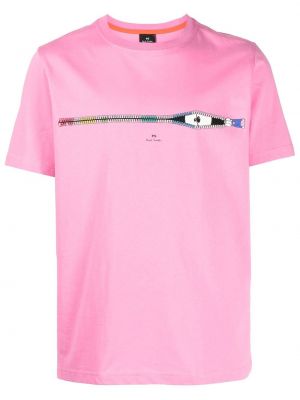 T-shirt con scollo tondo Ps Paul Smith rosa