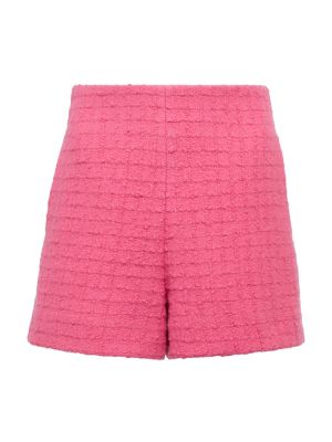 Pantaloni scurți cu talie înaltă din tweed Valentino roz