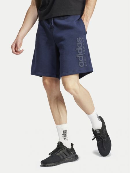 Pantaloni sport din fleece Adidas albastru