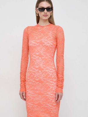 Sukienka mini dopasowana Pinko pomarańczowa
