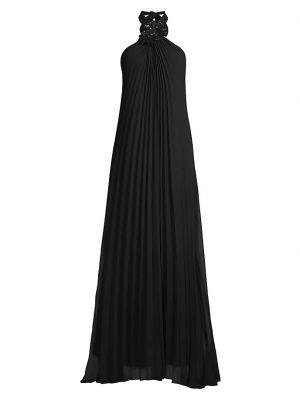 Шифоновое платье с вырезом халтер из крепа Ungaro черное