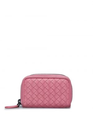 Δερμάτινος πορτοφόλι με φερμουάρ Bottega Veneta Pre-owned ροζ