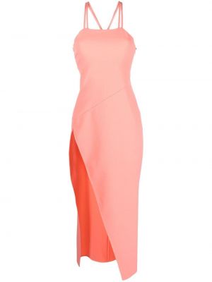 Viskózové midi šaty The Attico - růžová