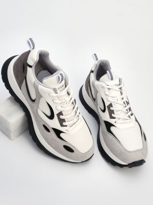 Sneakersy sznurowane koronkowe Marjin białe