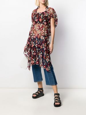 Černé květinové šaty Junya Watanabe Comme Des Garçons Pre-owned