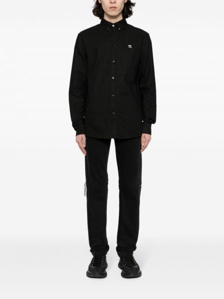 Medvilninė marškiniai Karl Lagerfeld juoda