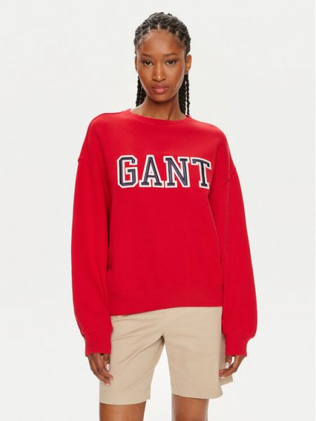 Majica dugih rukava sa dugačkim rukavima bootcut Gant crvena