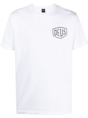 Bavlnené tričko s potlačou Deus Ex Machina biela