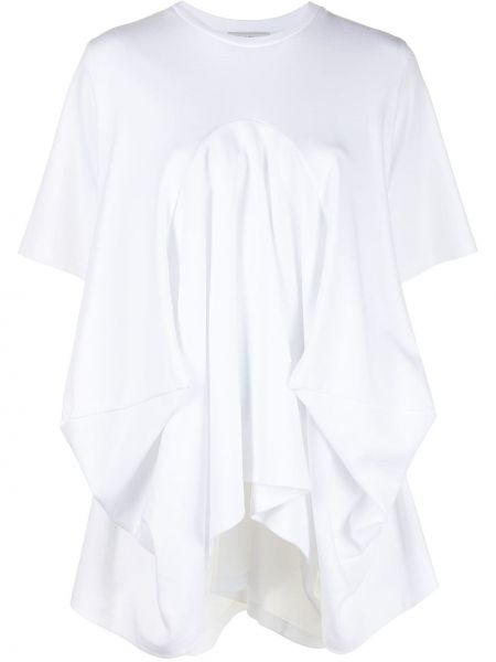 Koszulka bawełniana drapowana Goen.j biała