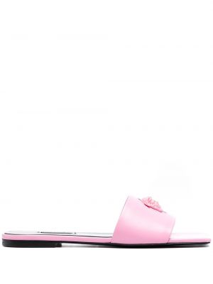 Кожени ниски обувки Versace розово